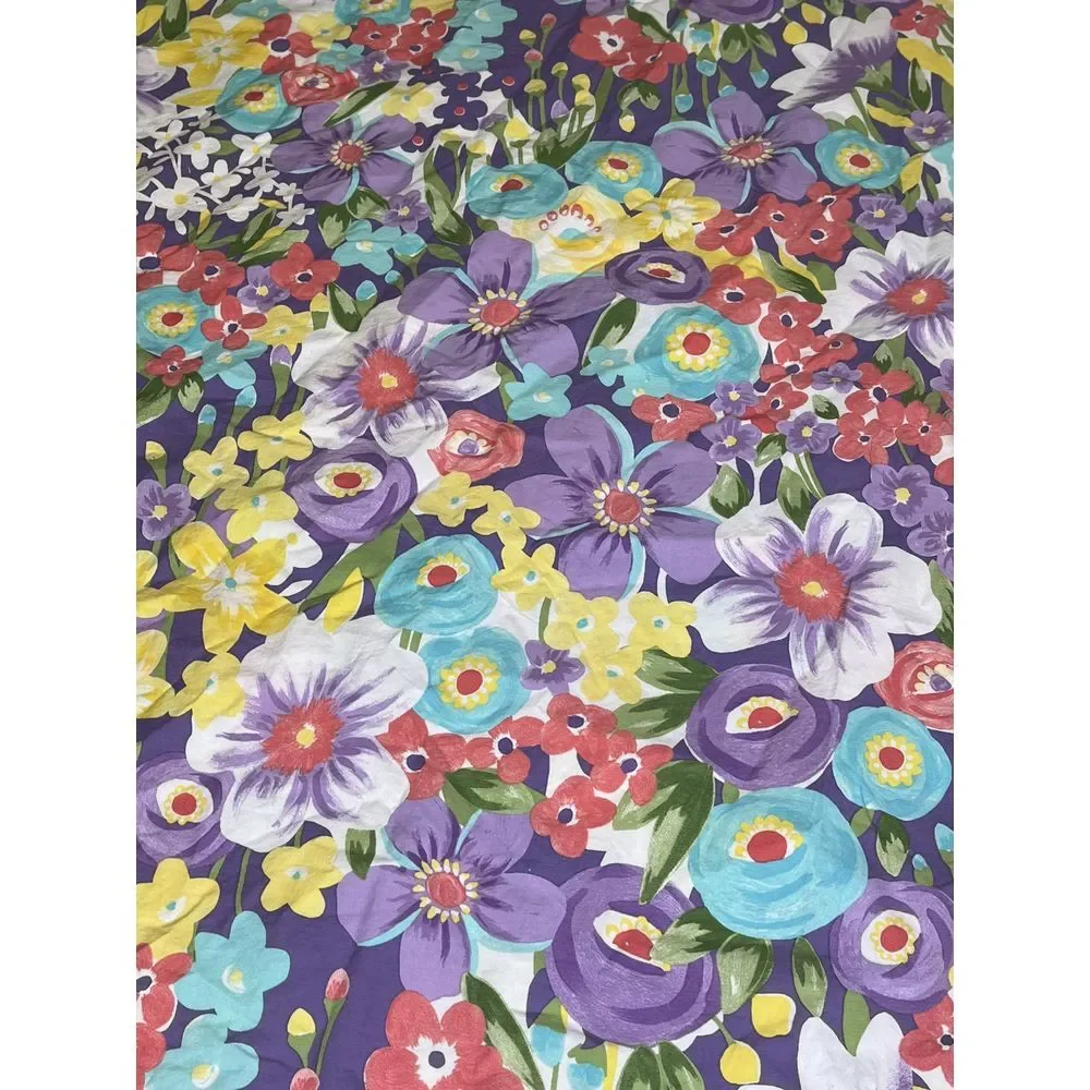 Pottery Barn Kids Poppy Duvet Cover Full / Queen Purple Multi Floral Tie Closure